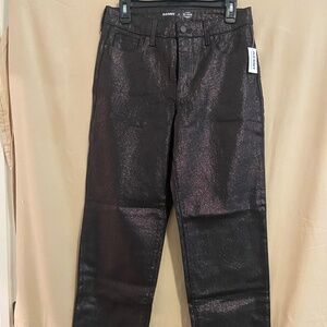 Old Navy NWT High Rise OG Loose Metallic Black Jean Size 4